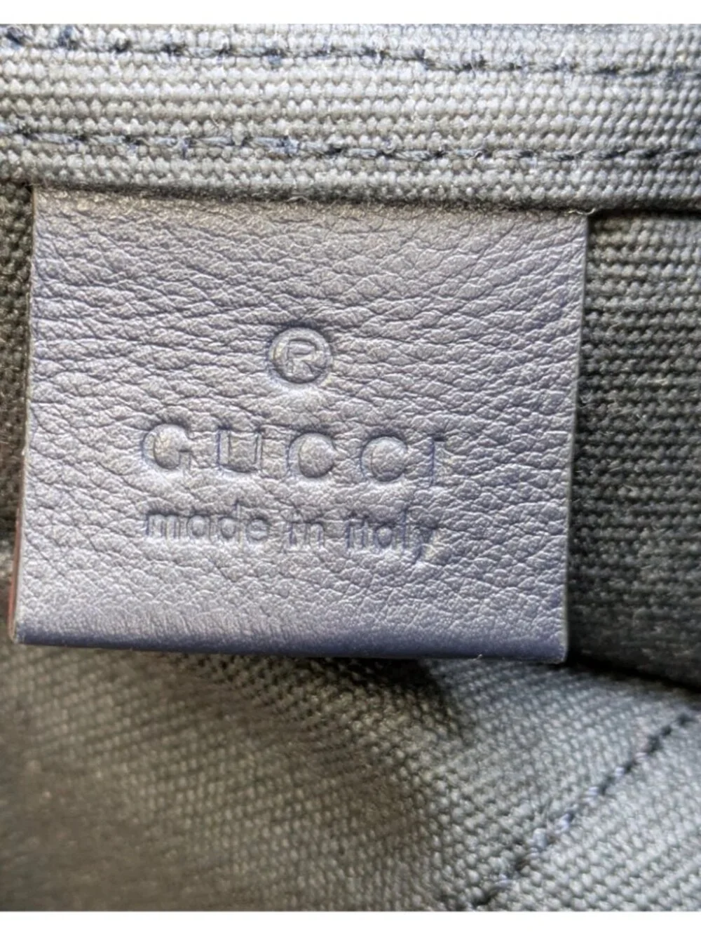 Gucci Men's Coat Of Arms Canvas Large Tote Shopping Bag Navy 816863